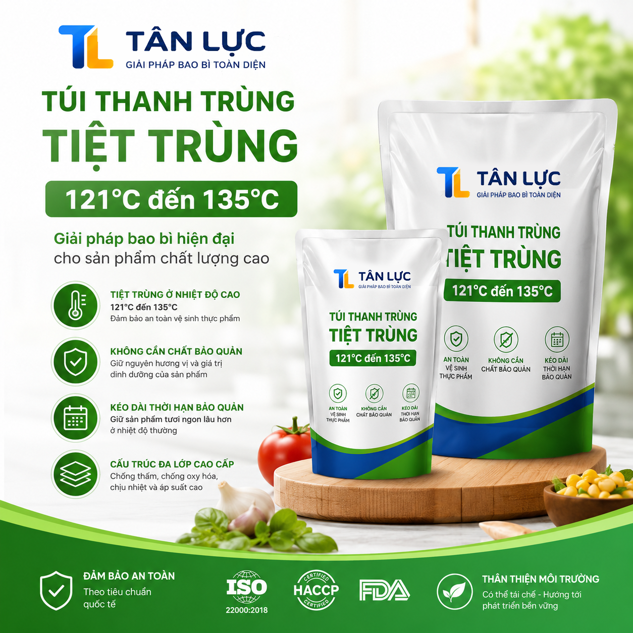 Túi Thanh Trùng, Tiệt trùng, Retort 121 - 135